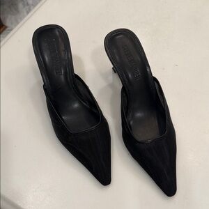 Steve Madden Black Pointed-Toe Mules
